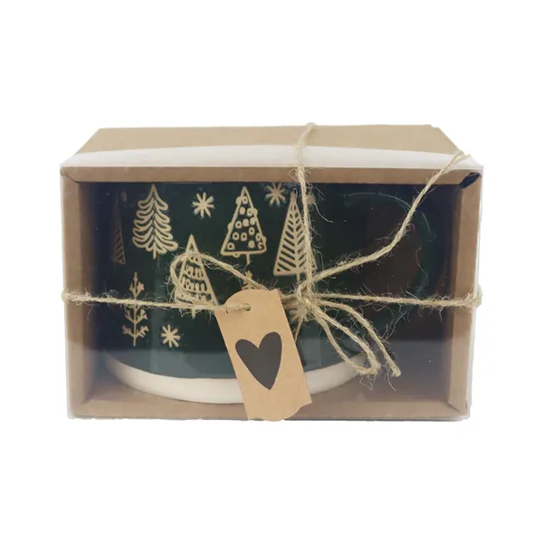 Keramikbecher mit Bäumen in einer Box X7648/S1