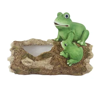 Baumstumpfdekoration mit Fröschen zum Bepflanzen X8056