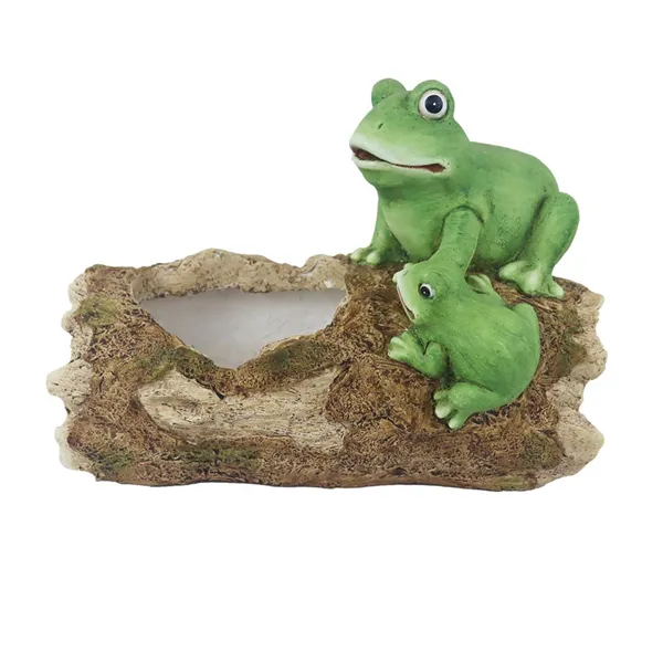 Baumstumpfdekoration mit Fröschen zum Bepflanzen X8056