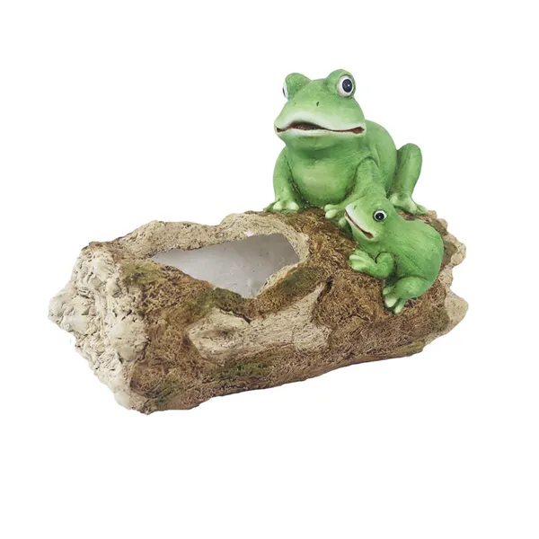 Baumstumpfdekoration mit Fröschen zum Bepflanzen X8056