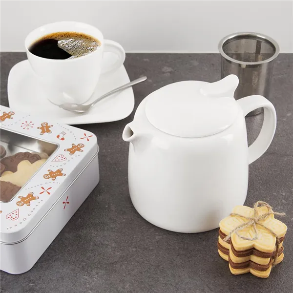 Teekanne aus Porzellan + Edelstahlfilter MONA Musica